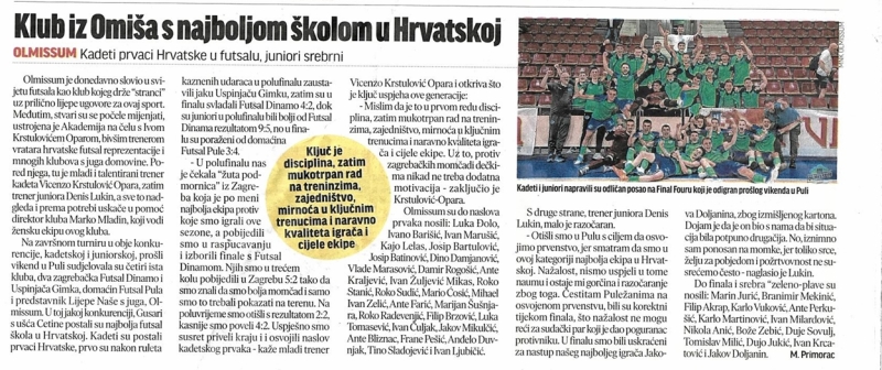 Članak iz Sportskih Novosti